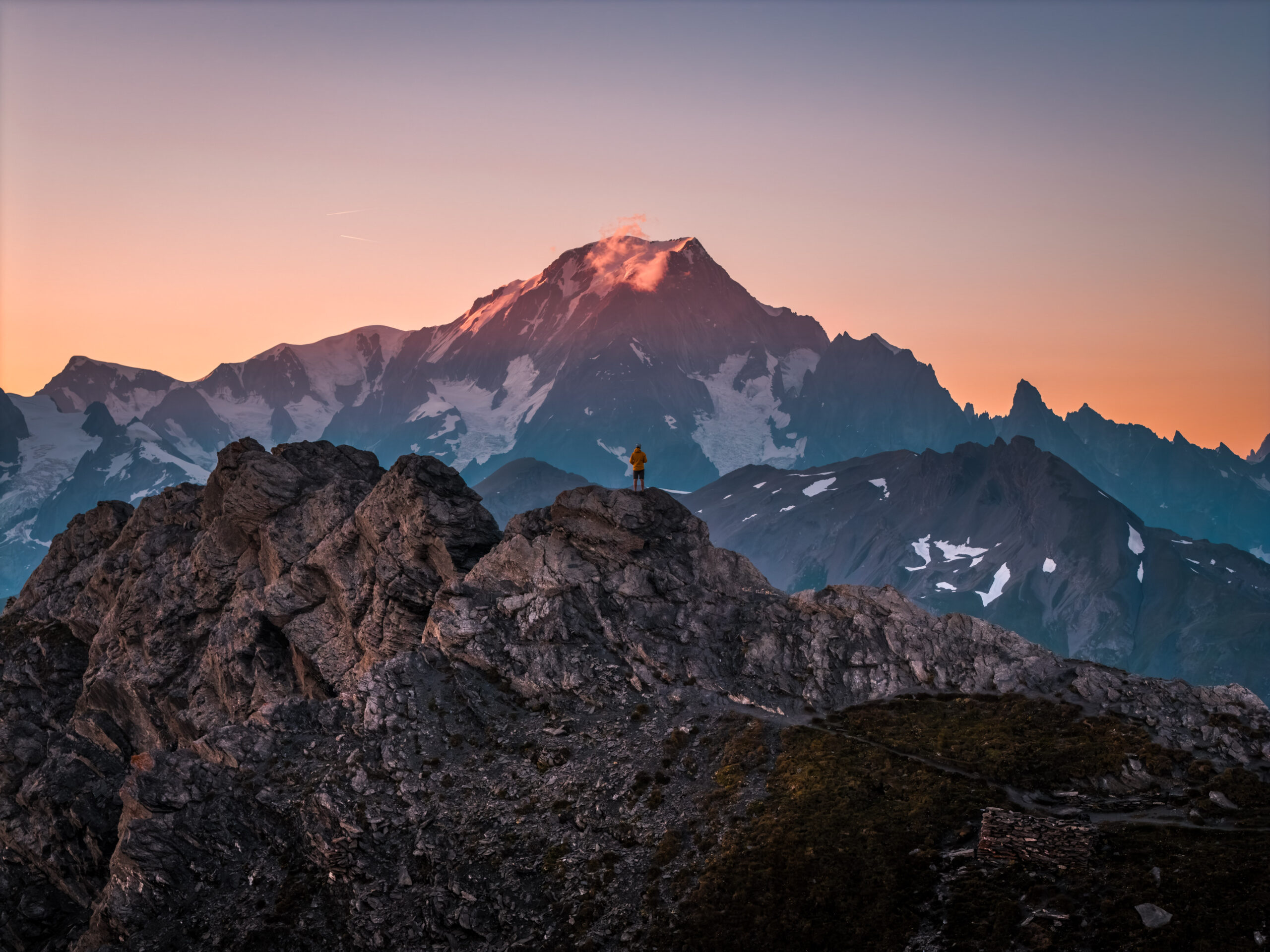 Coucher de soleil sur le Mont Blanc